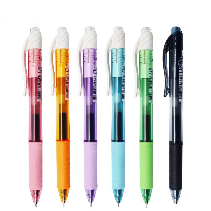 派通BLN105速干按动彩色杆0.5mm黑色中性笔105