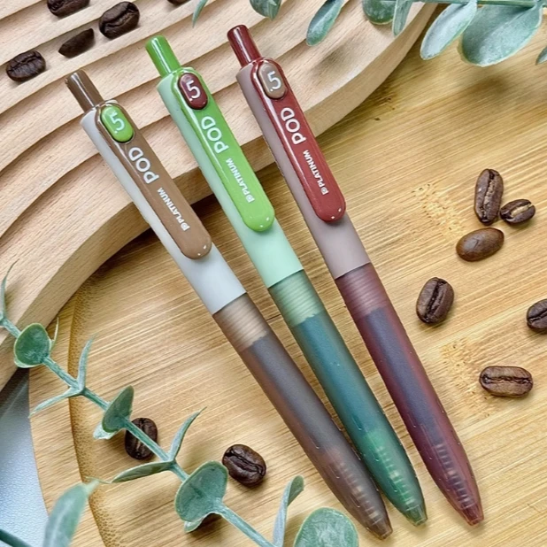 日本PLATINUM白金抹茶特典小爱豆中性笔高颜值洋风喫茶针管型0.5m