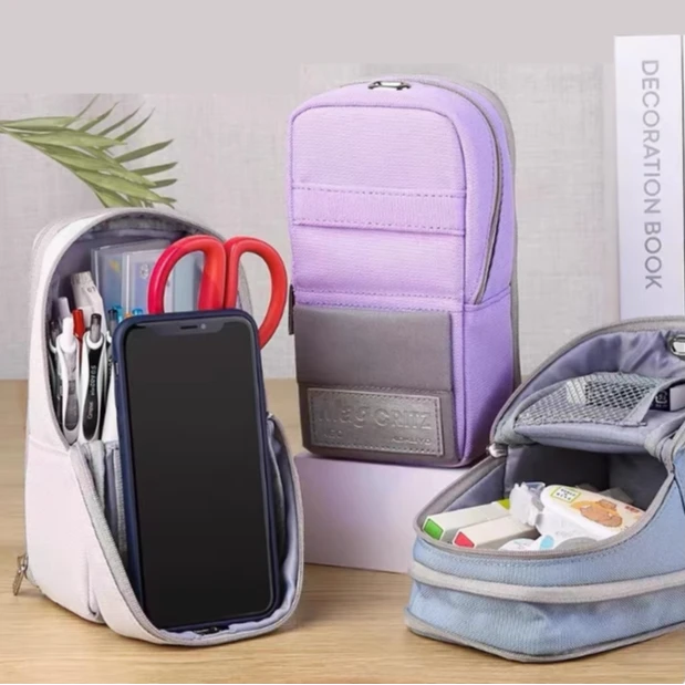 站立式涤纶笔袋大容量大开口小学生文具用品