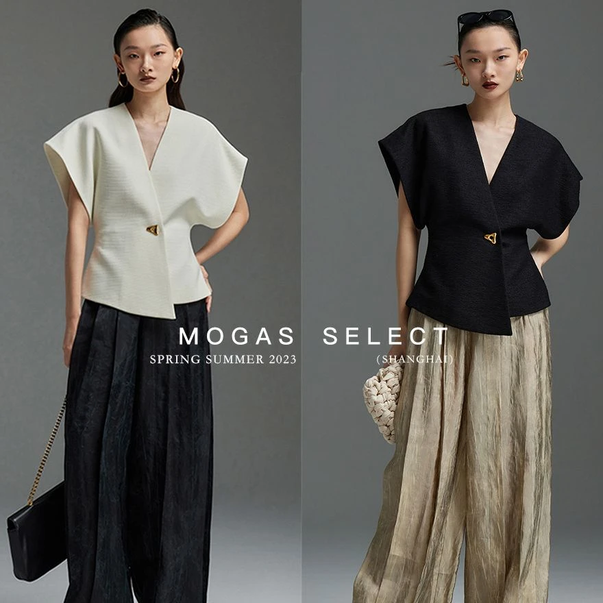 Mogas【杨振兆】时髦单品酷飒气质收腰显瘦一粒扣不对称马甲女