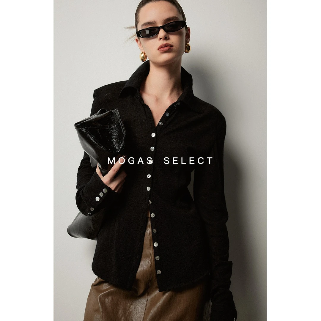 张千万 xMogas 100纯羊毛立体软糯感上身纸片人针织开衫