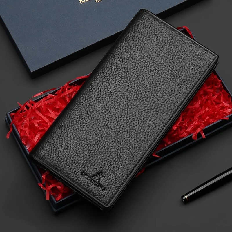 稻草人男士钱包真皮2024年新款大学生轻奢潮牌皮夹礼盒送爸爸男友