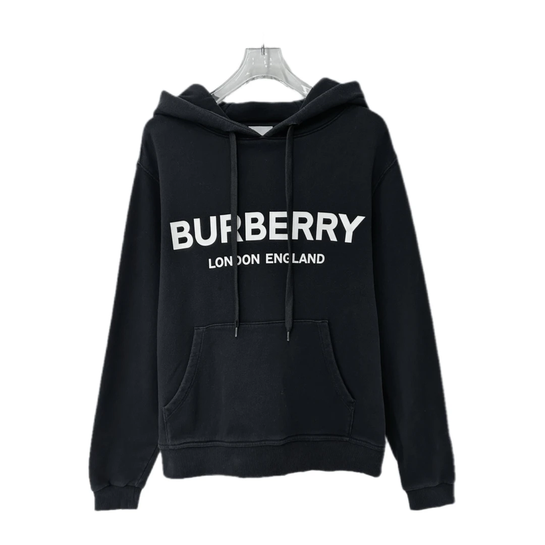 99新 BURBERRY/博柏利 01513 BURBERRY 经典胸口印花连帽卫衣 M码