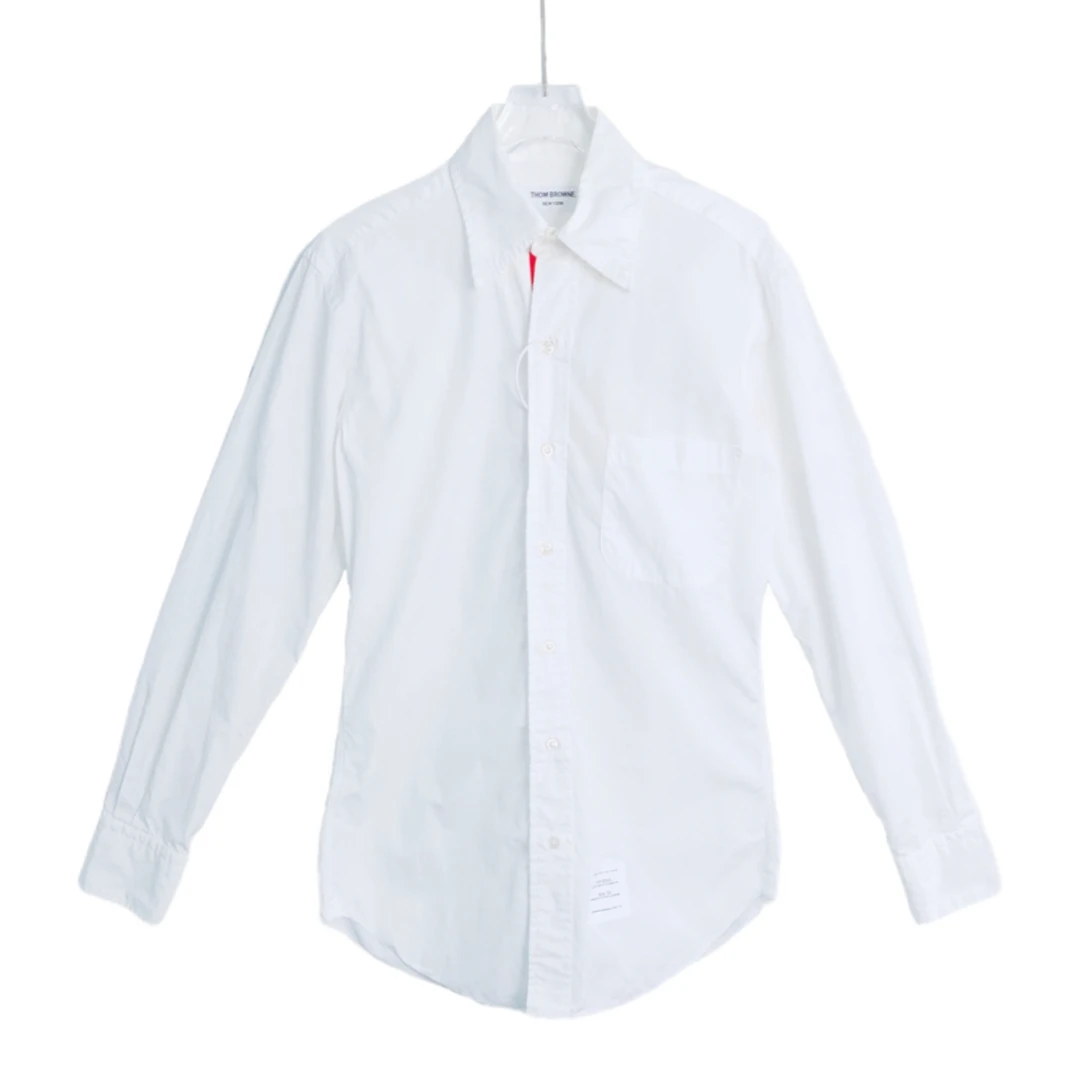 99新 THOMBROWNE 01434 经典红条纹白色衬衫 男女皆可 白色 1码