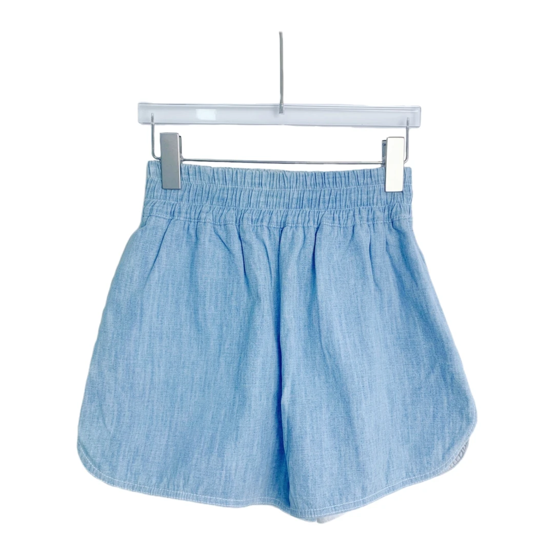 99新 FENDI/芬迪 00745 Fendi背面镂空刺绣logo单宁牛仔短裤 36码