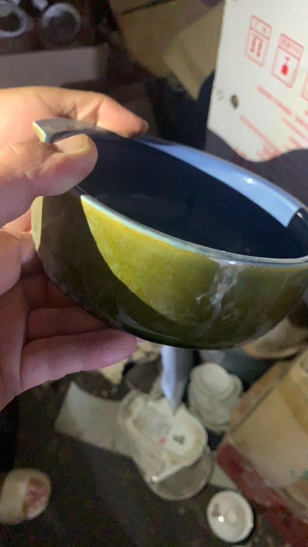 窑变釉双耳碗1个