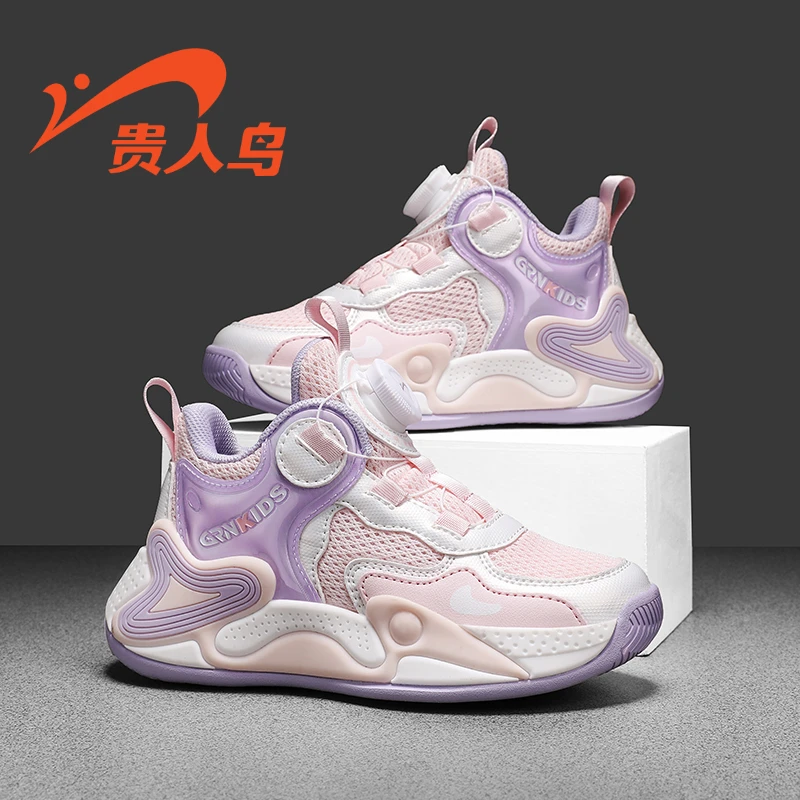 贵人鸟女童鞋子小孩欧若风透气网鞋中大童休闲运动鞋女童鞋子
