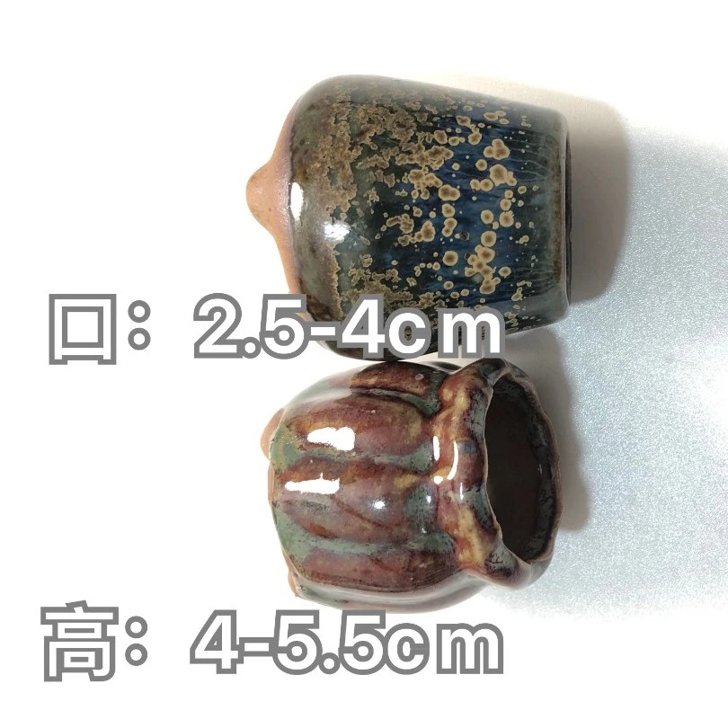 景德镇纯手工拇指马灯眼珠子控型粗陶透气简约复古小精品多肉花盆