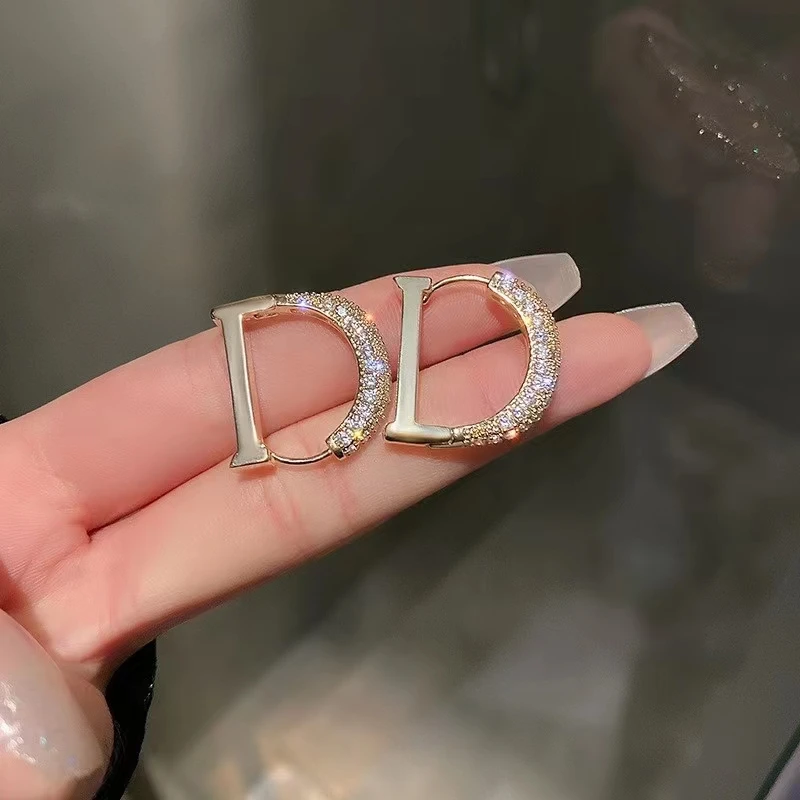 铜合金合成锆石耳饰 铜合金耳饰 气质时尚小众简约耳钉女 5270