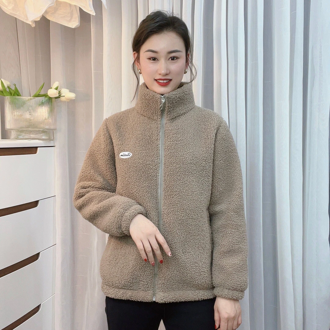 2025冬季新款洋气显瘦宽松大码加绒加厚妈妈装外套M-810#颗粒绒