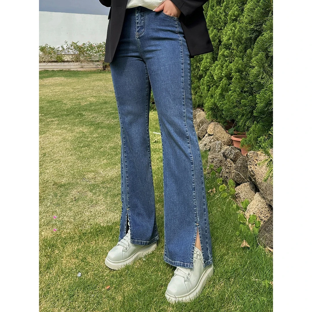 【微喇显瘦马蹄牛仔神裤】MsShe大码女装新做旧水洗牛仔A~M2302113