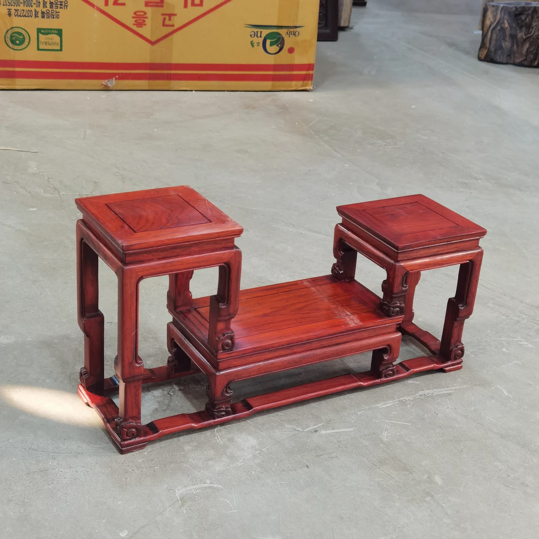 3491 花枝39*11*20精工款三步博古架（榫卯）