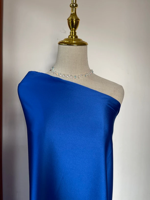 宝蓝色里布布料连衣裙内衬里衬光泽感微弹力纯色