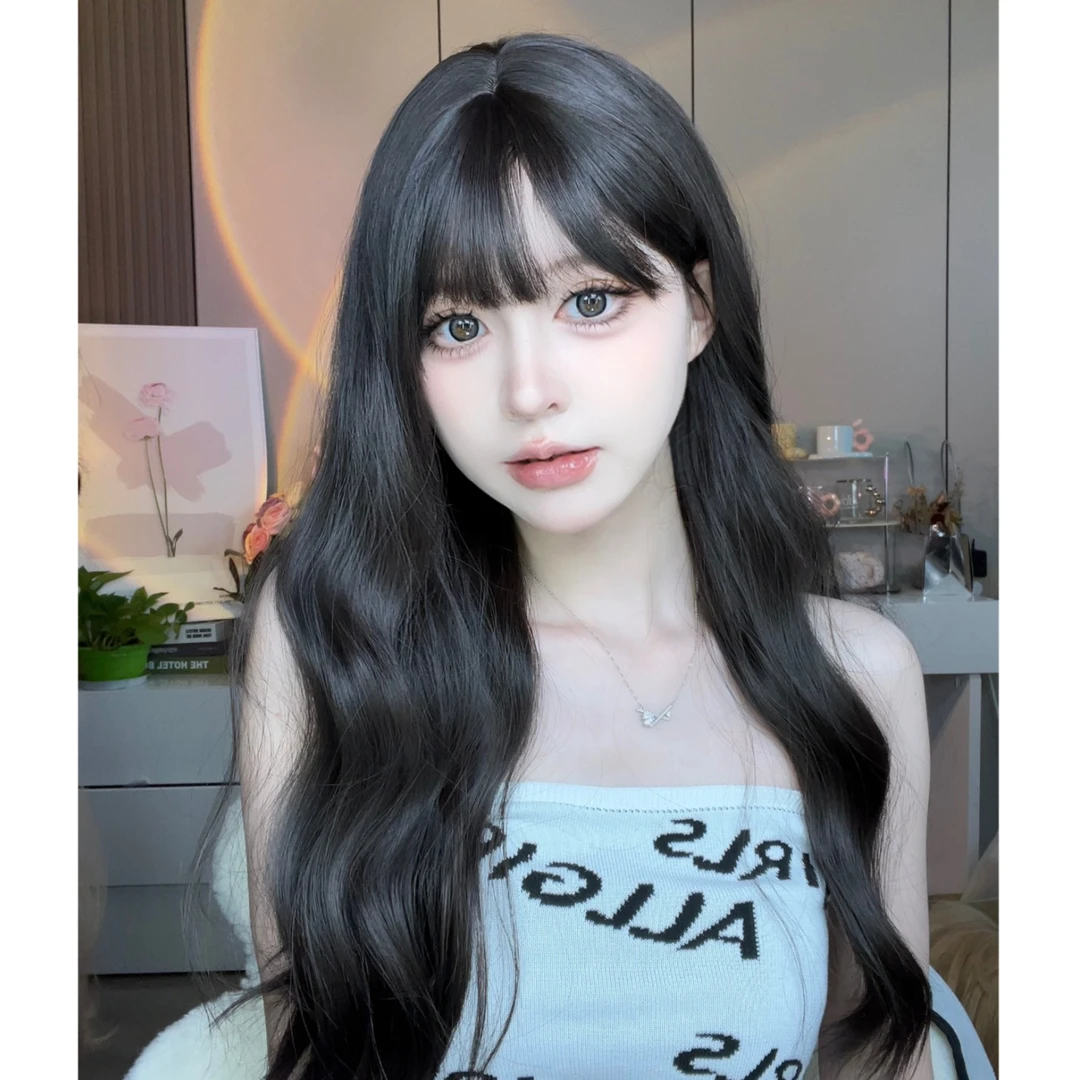 椰子专属-自然款羊毛卷水波纹大波浪女团固定假发全头套退货