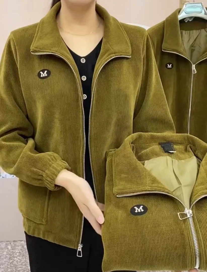 妈妈装中老年女宽松时尚老太太休闲夹克长袖上衣