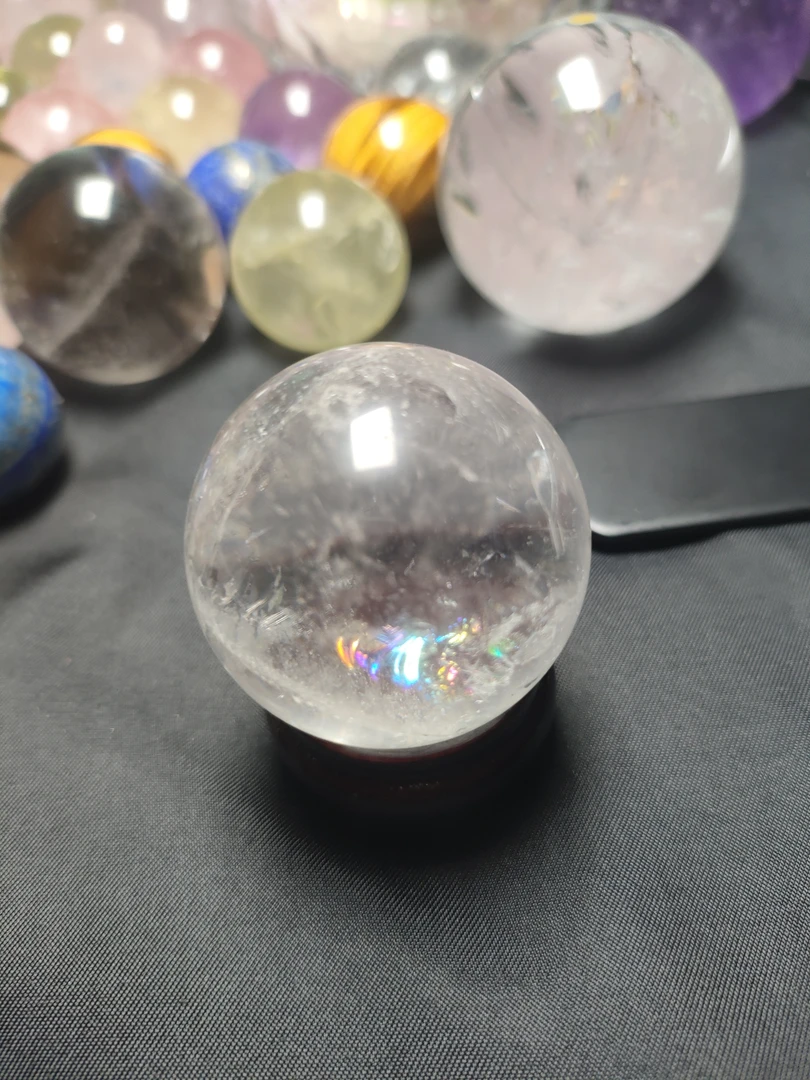 天然白水晶球3.85厘米