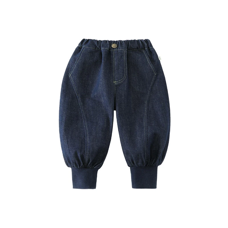 【防褪色】齐齐熊男童软牛仔裤春秋款束脚儿童裤子宝宝女Q101671