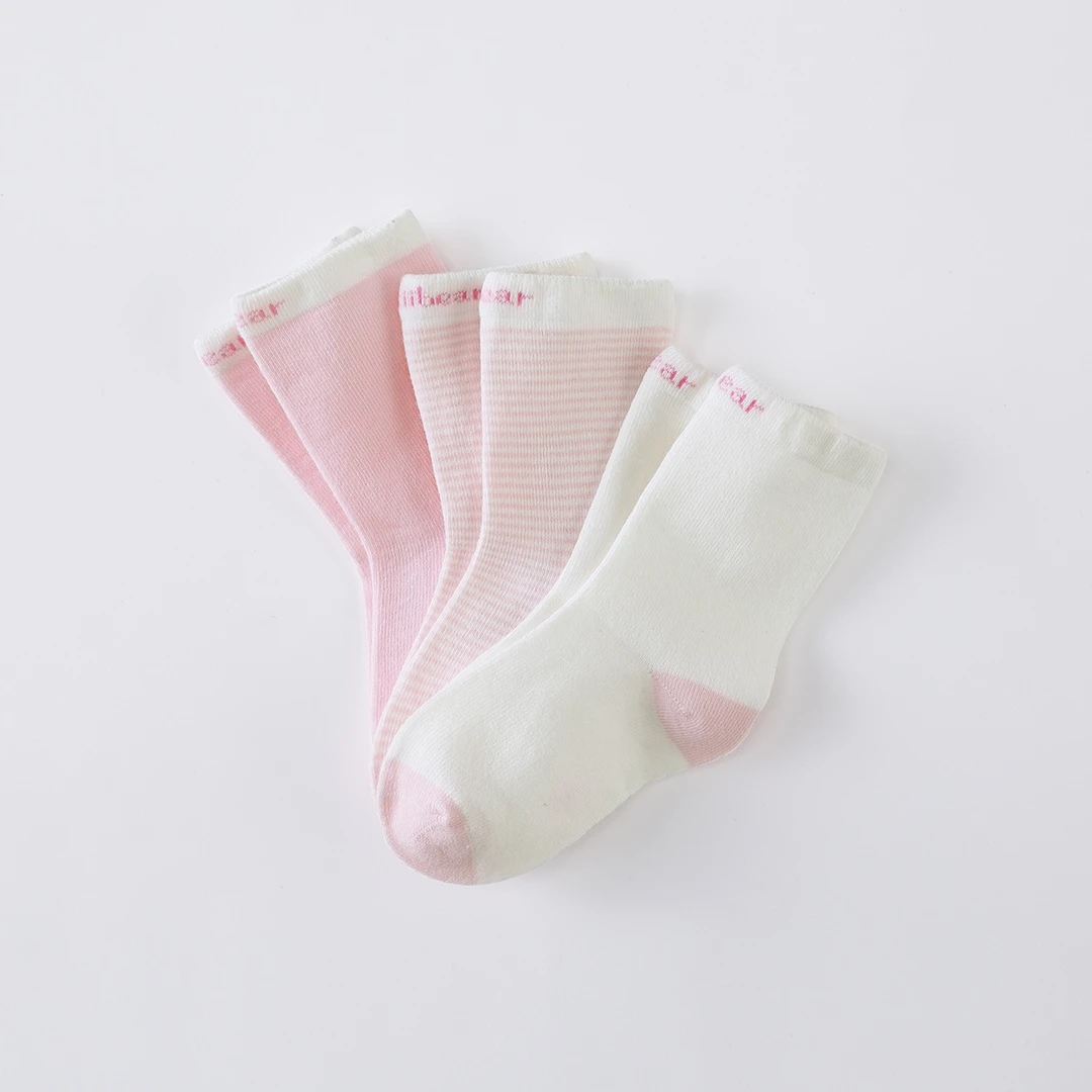 齐齐熊无骨缝三双装四季袜 QQ1441婴儿宝宝袜子