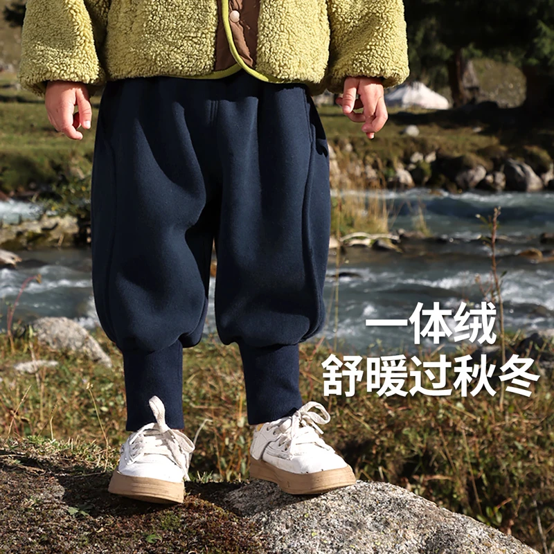 【暖冬孤品特卖】{齐齐熊加绒裤子摇粒绒加厚中小童长裤Q101280