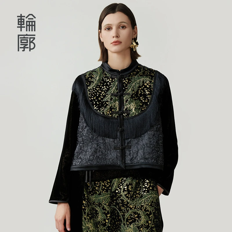 轮廓兰亭集L243Y023时尚复古气质显瘦马甲国风气质百搭通勤马夹