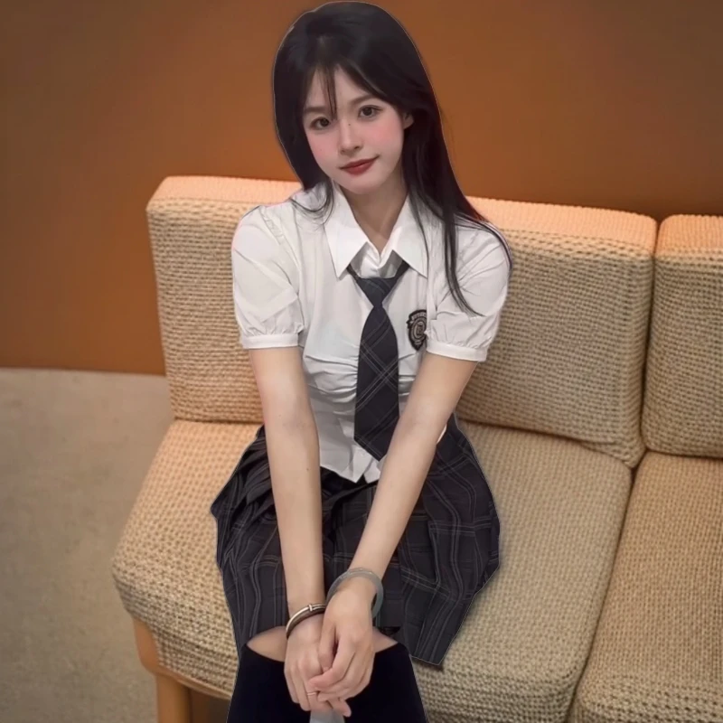 东京岁时记夏季白色JK衬衫学生显瘦梅子酱衬衫学院风碳素笔百褶裙