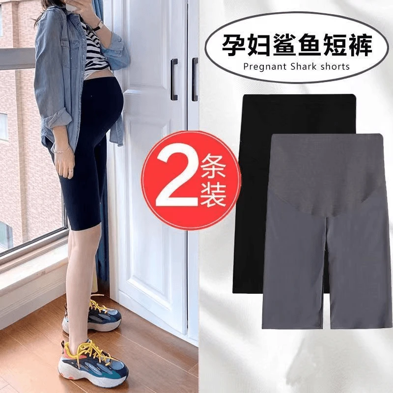 云感孕妇打底裤夏季薄款芭比裤五分裤外穿短裤鲨鱼孕妇裤子安全裤