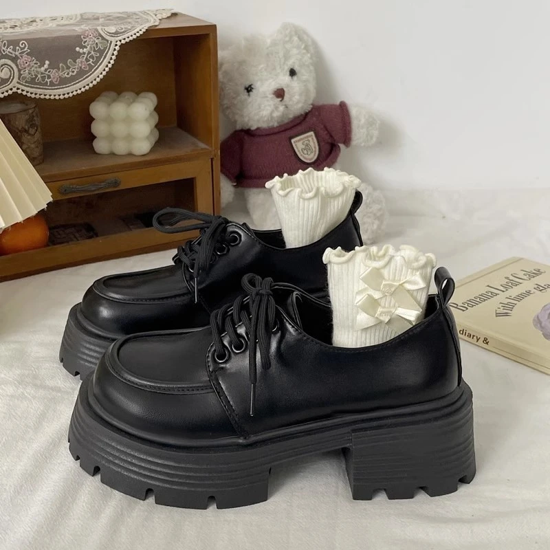 玛丽珍鞋子厚底2025春季小皮鞋新款增高黑色单鞋学生百搭松糕女鞋