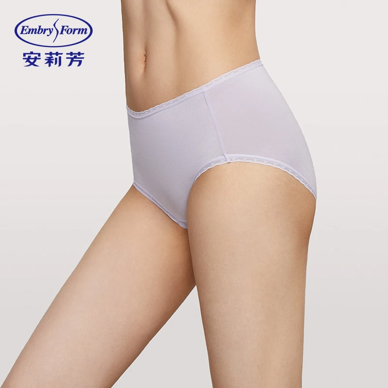 安莉芳新品中腰底裤三角裤女士薄款抗菌舒适包臀透气内裤-EPW0232
