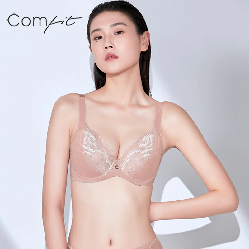 Comfit大码内衣女士薄款透气大胸显小舒适上托调整型文胸CB00102