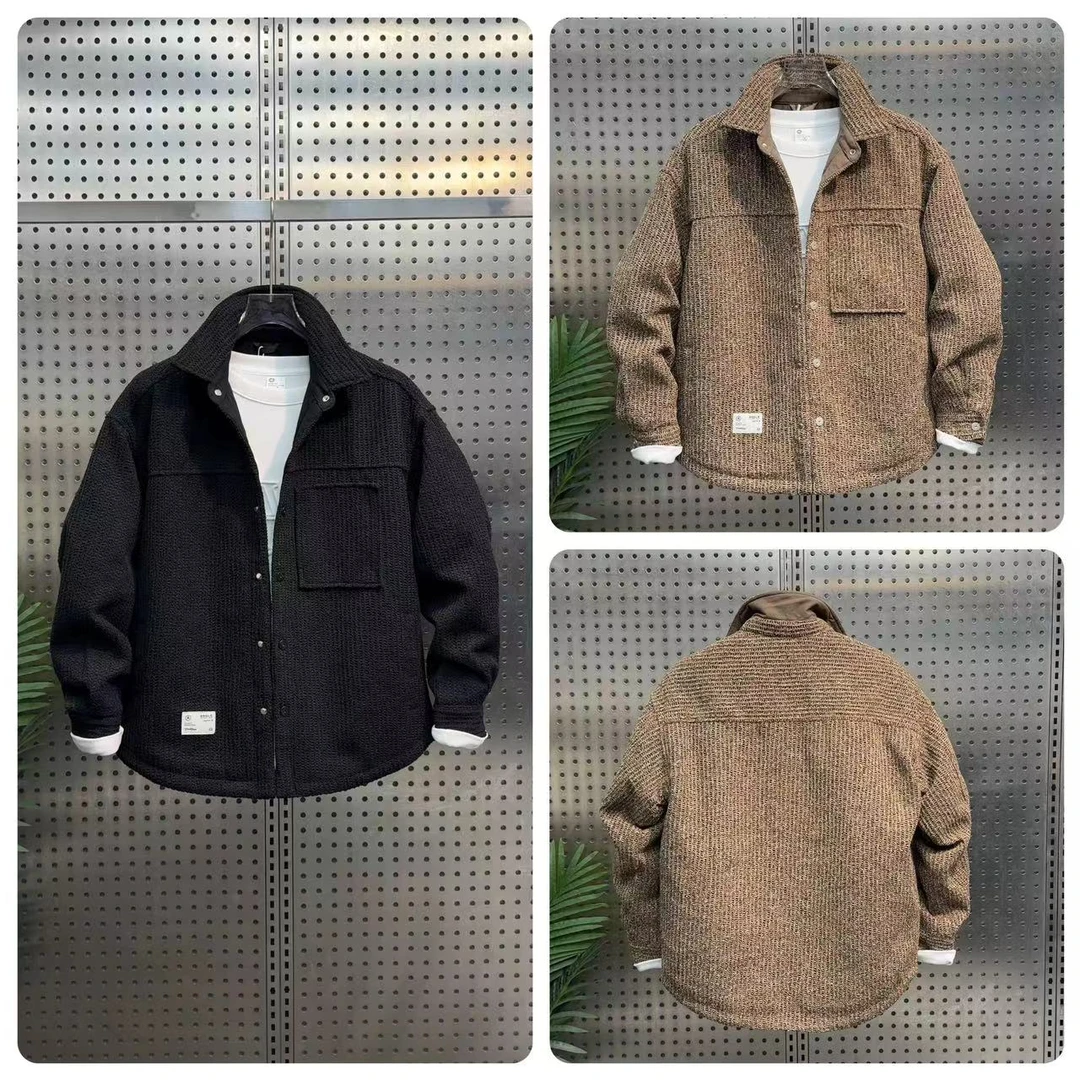 早冬潮流户外新款男士薄棉夹克棉衣休闲外套百搭翻领外套