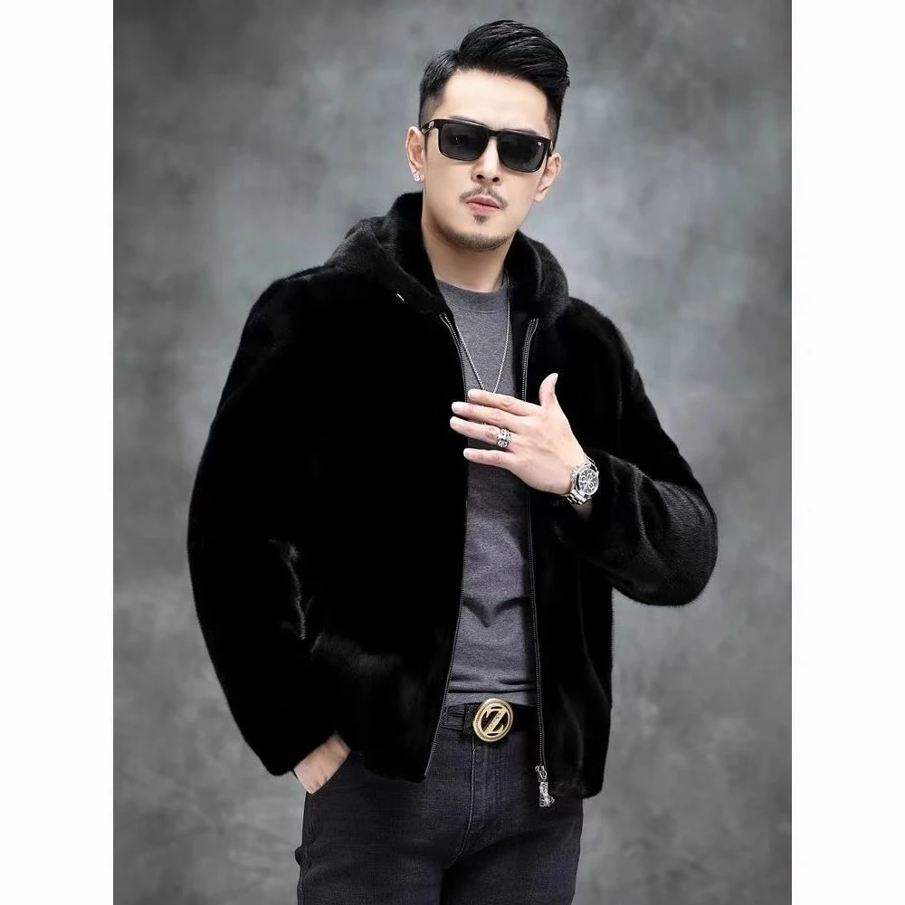 主播同款【双面貂绒】男士新款加厚秋冬保暖外套