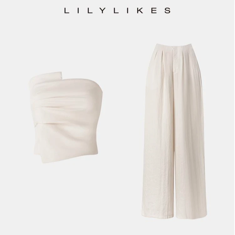 【Lilylikes】高智亞麻莱赛尔人棉肌理感气质高阶大女主抹胸+长裤