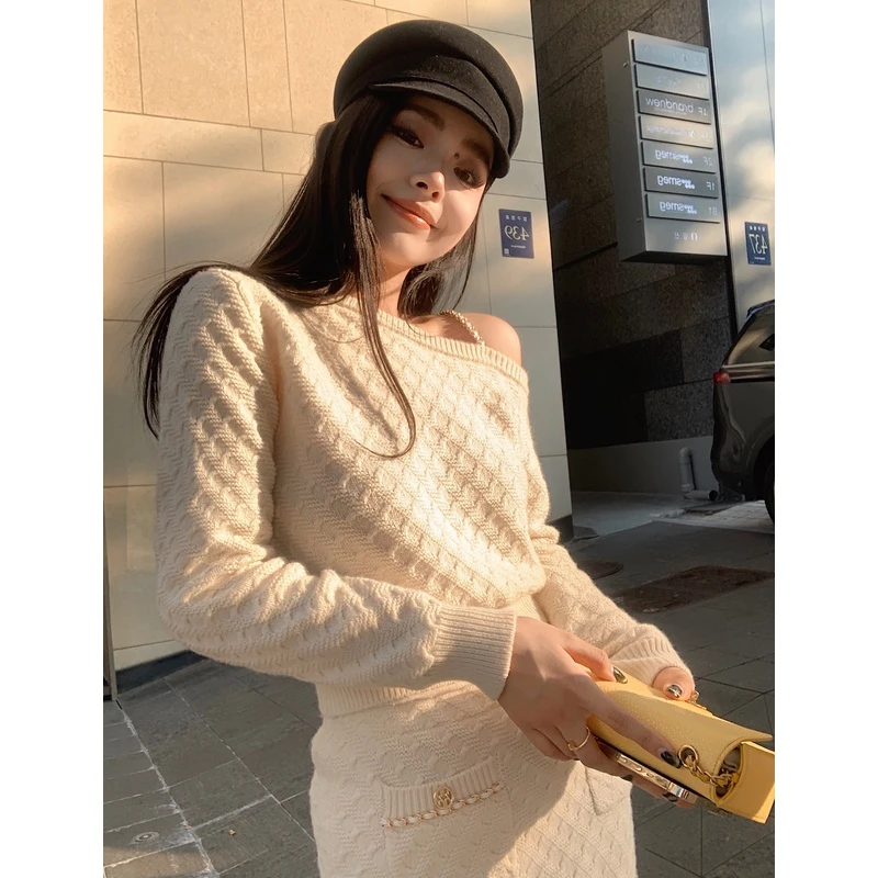 【LILYLIKES】“90's黑金小香”小香露肩时尚套装