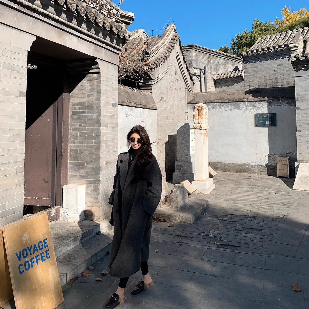 黑标"Suri永恒苏力大衣"ItalyZE*NA原厂ALPACA羊驼毛初剪羊毛大衣