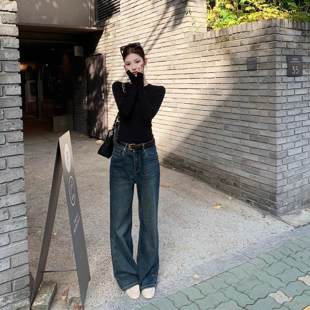 “Api新宠牛仔裤”奢级高密定制植绒拉毛牛仔加绒保暖显瘦直筒裤