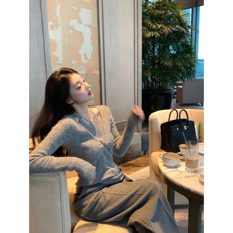 【LILYLIKES】巧克力珍妮马海毛羊毛混纺甜辣套装开衫背心