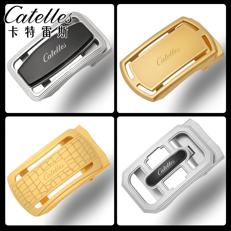 CATELLES男皮带扣头自动扣高档不锈钢腰带扣头单卖配宽3.8cm带身