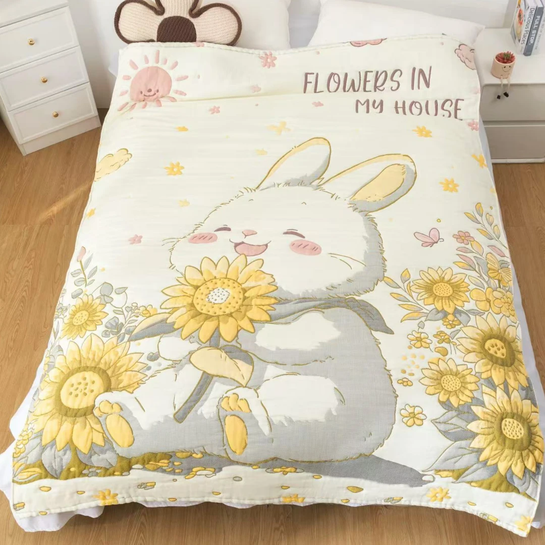 【温暖居家】泡芙被150x200cm-开心兔