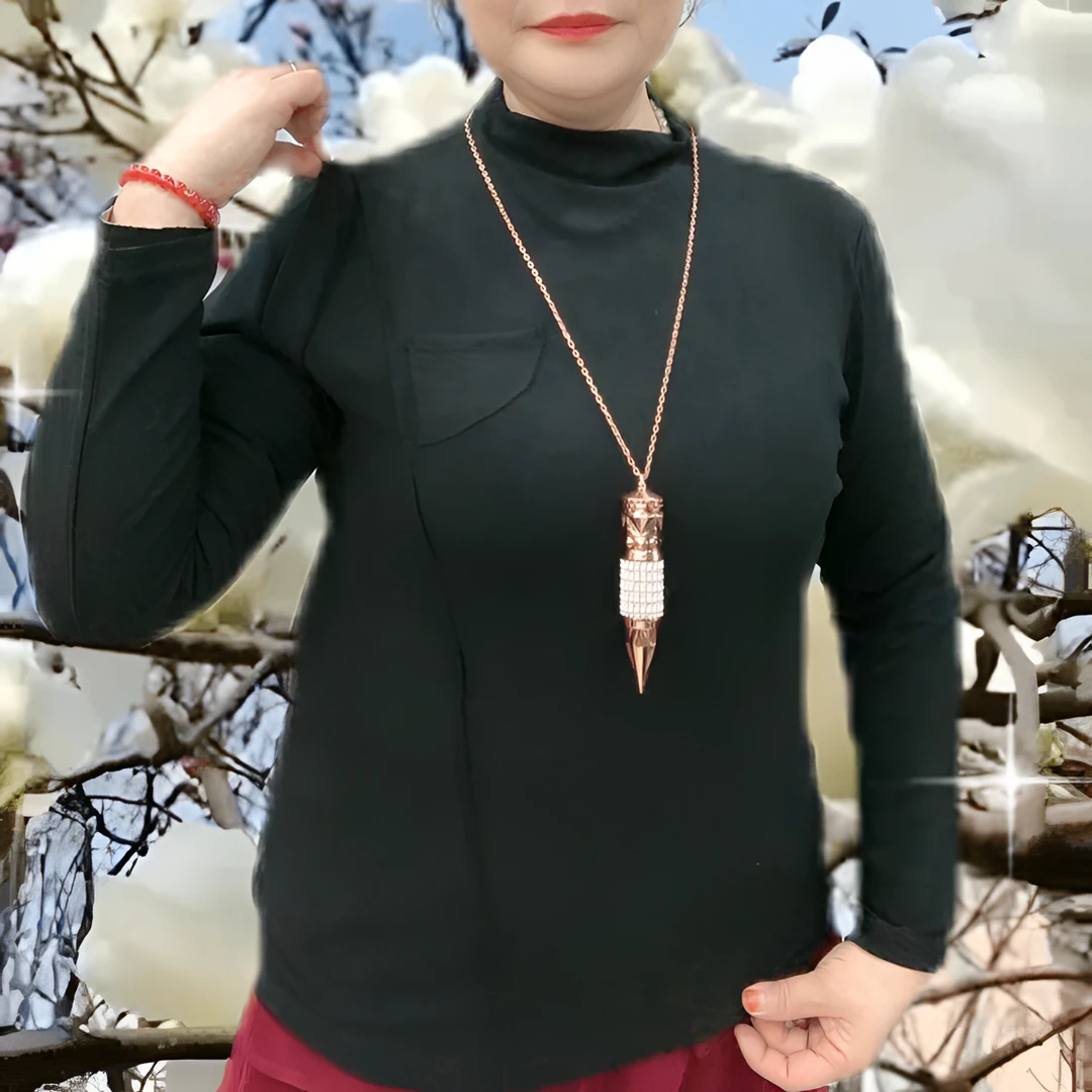 2024年半高领针织长袖网红时尚修身内搭半高领百搭针织女士打底衫