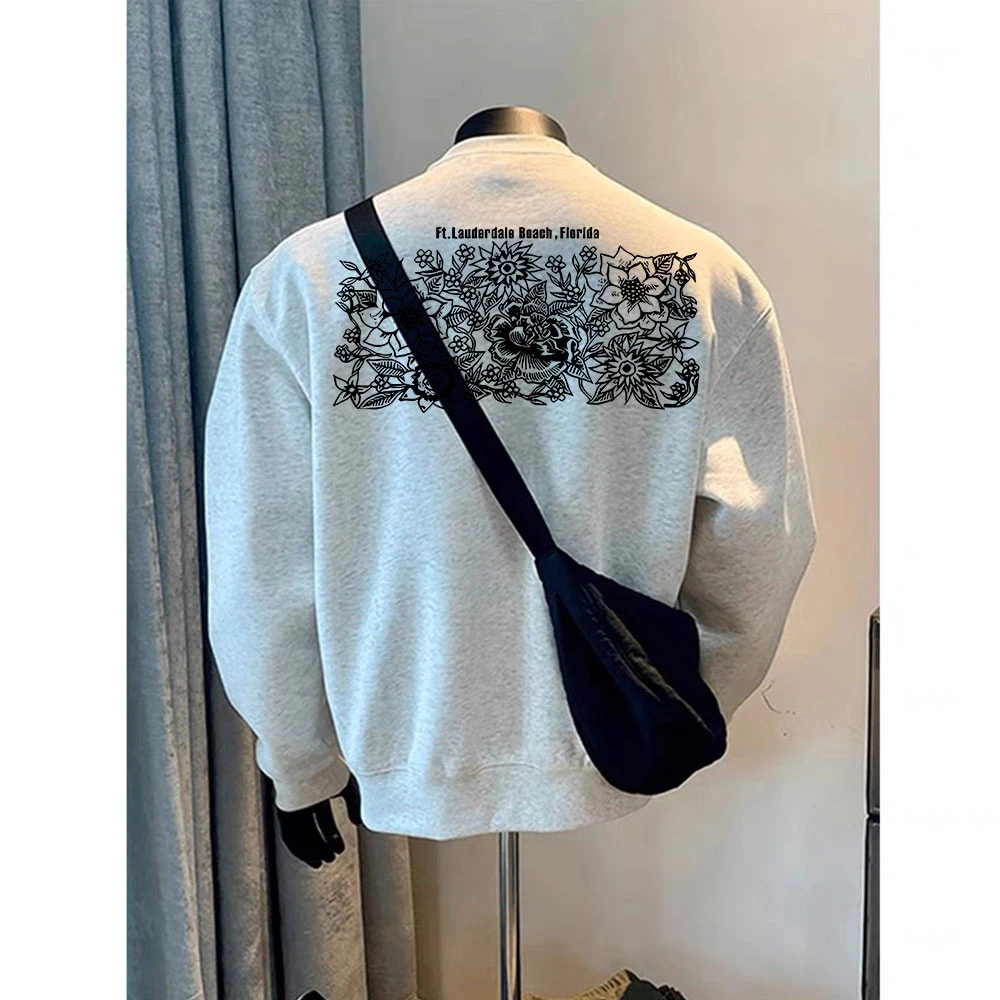 秋冬季套头圆领卫衣男潮ins加绒加厚款美式潮牌痞帅长袖男士外套