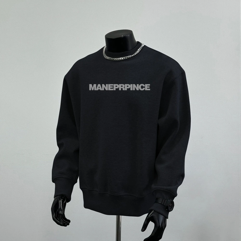 美式潮牌字母加绒卫衣男黑色长袖秋冬季加厚情侣上衣保暖男士外套