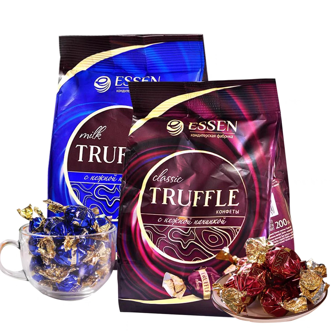 俄罗斯进口唯臻农场松露巧克力球零食糖果经典牛奶味纯可可巧克力