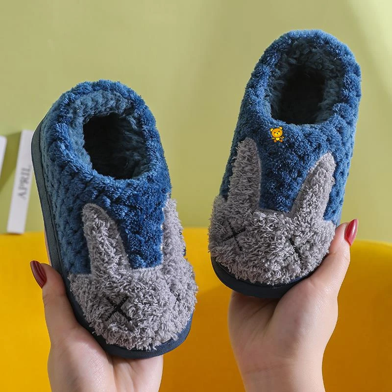 儿童棉鞋男女童卡通保暖宝宝小学生室内居家鞋小孩包跟棉拖鞋冬季
