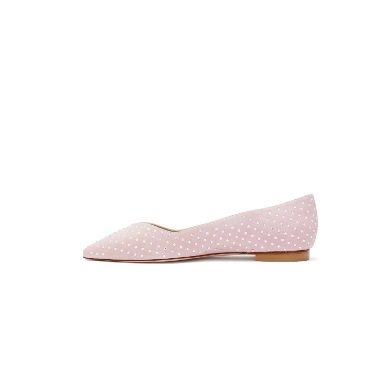 【特卖微瑕】SW ANNY SHINE FLAT 春夏水晶浅口平底鞋单鞋女婚鞋