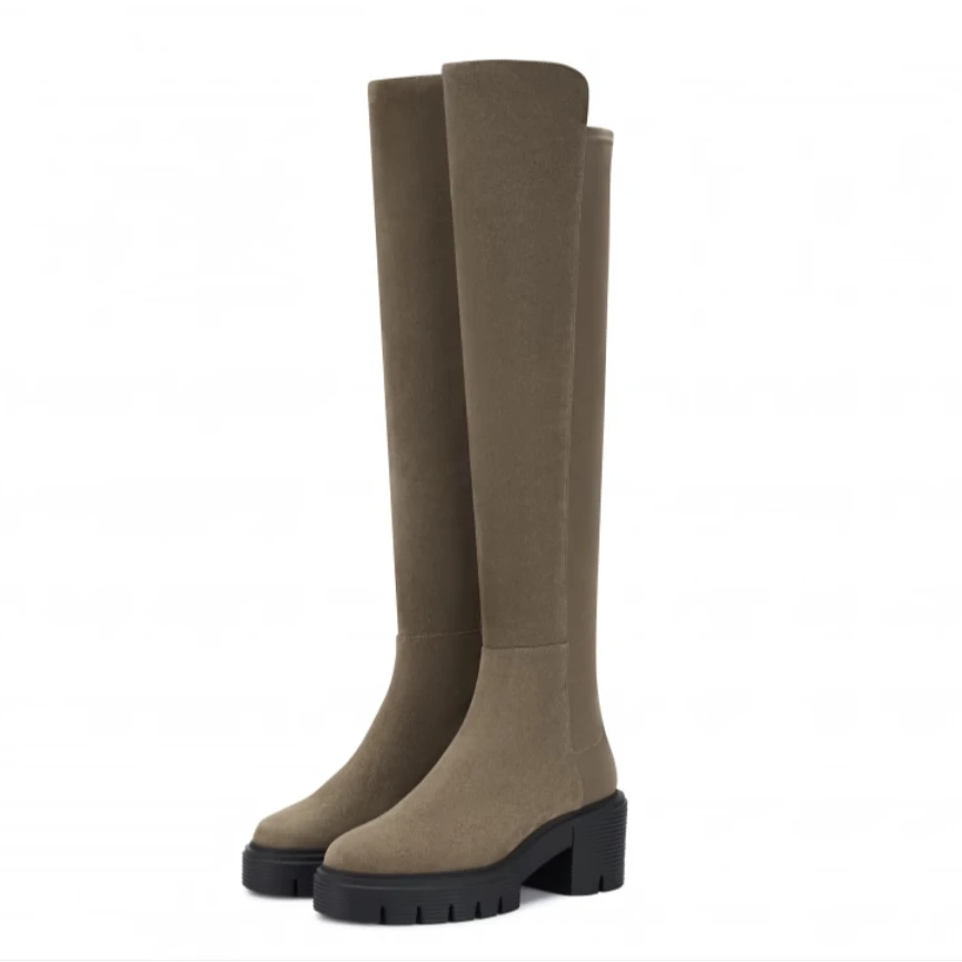 StuartWeitzman【商场同款】SW 5050 SOHO BOOT 沟纹厚底过膝靴