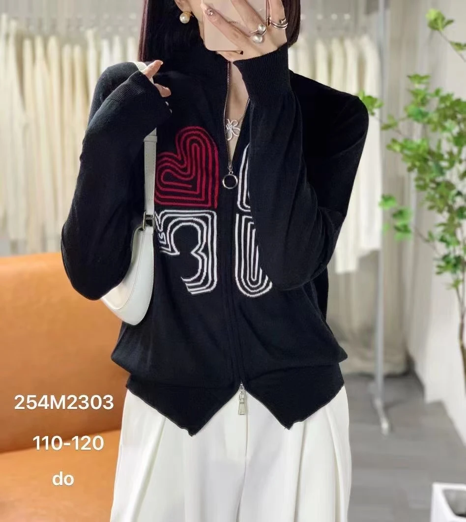 缇香纱2023妈妈装上衣T恤长袖秋装毛针织衫均码