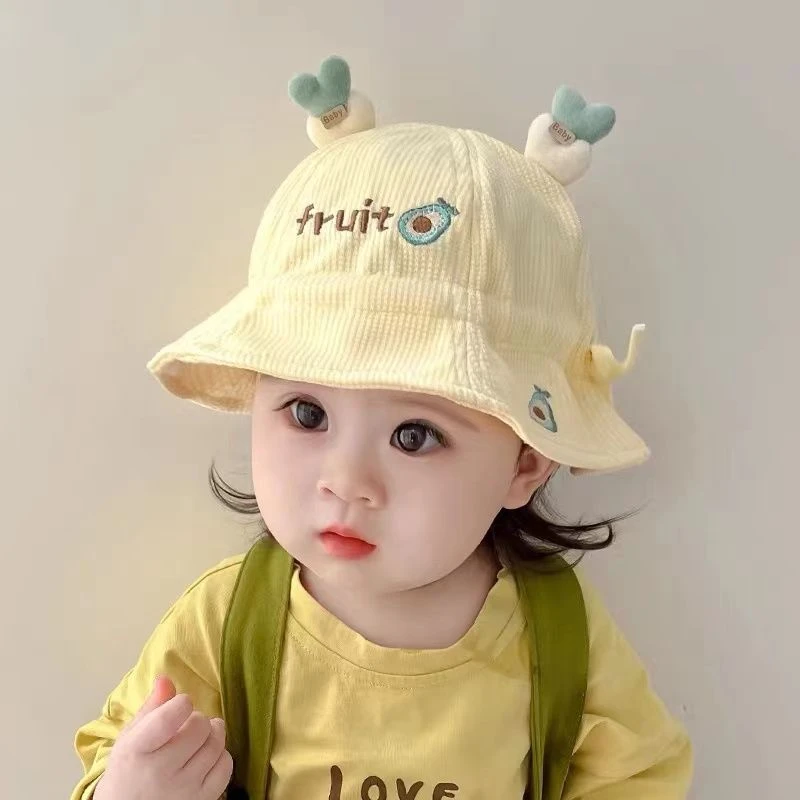 婴儿帽子春秋季儿童渔夫帽可爱超萌新生宝宝遮阳防晒男孩女孩盆帽