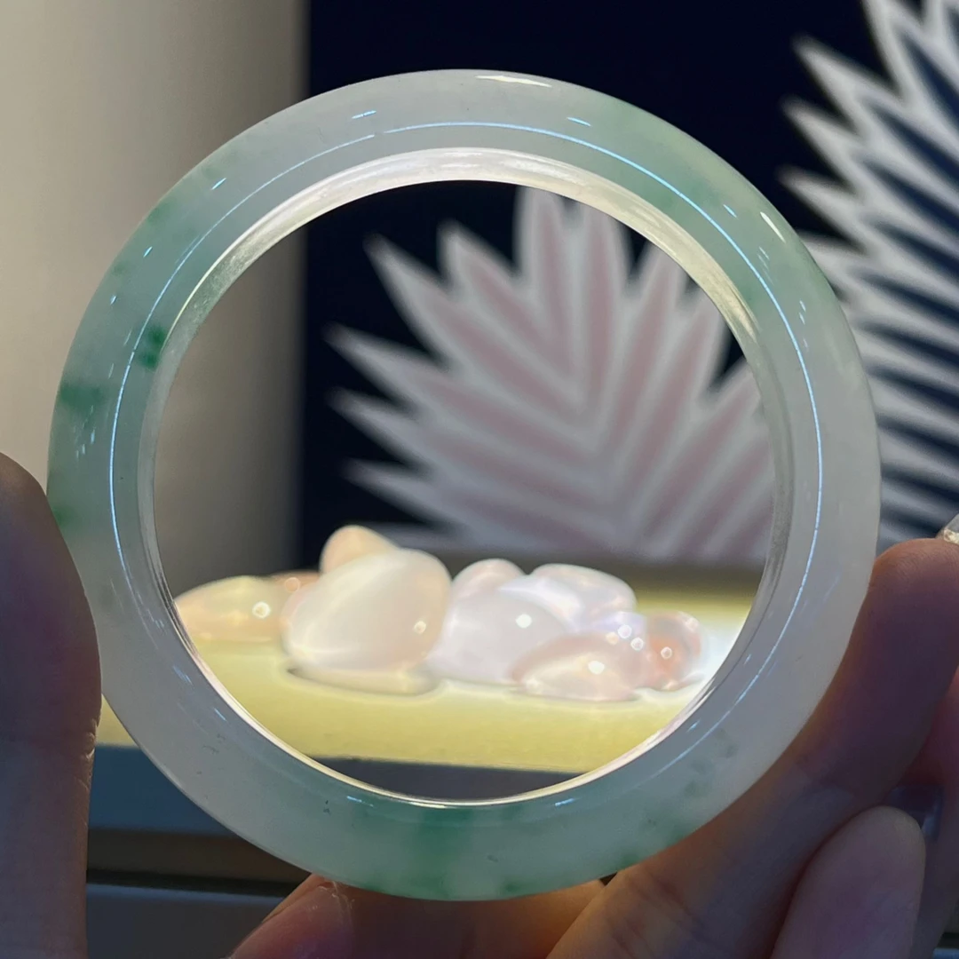 普货01飘花玉石手镯（直播间专拍）冰透镯子有棉有矿需要包容