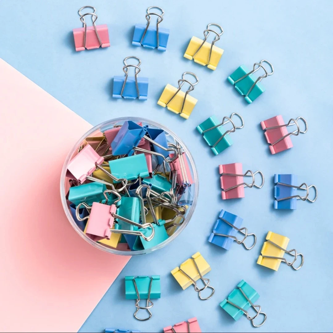 新疆包邮名雅8032彩色长尾夹(32MM)