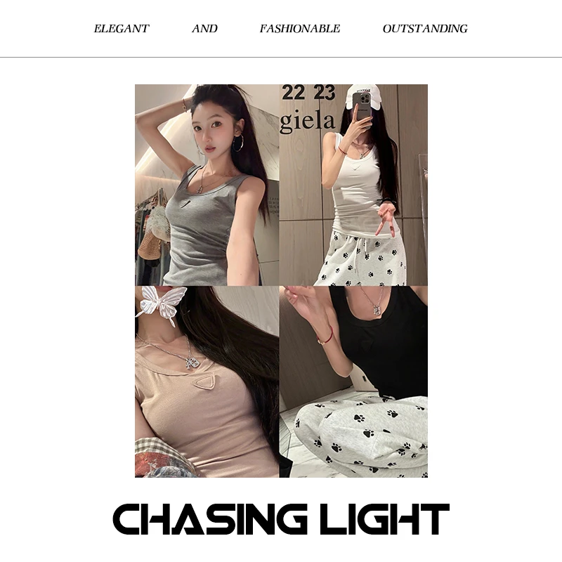 CHASING LIGHT【百搭三角标背心】T恤 C1253 时尚